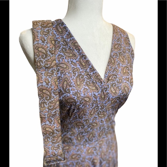 Ralph Lauren Vintage 80s Blue Paisley Maxi Dress - Picture 7 of 9